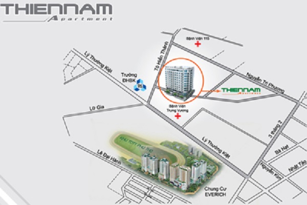 Vị trí dự án Thiên Nam Apartment