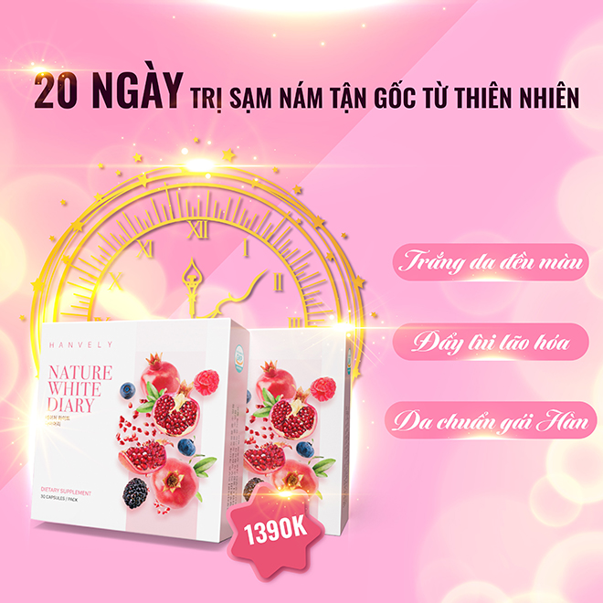 Viên uống trắng da an toàn trị nám Hanvely Viên uống trắng da an toàn trị nám Hanvely